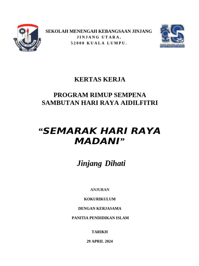 Kertas Kerja RIMUP 2024 - Edited by 25APR | PDF
