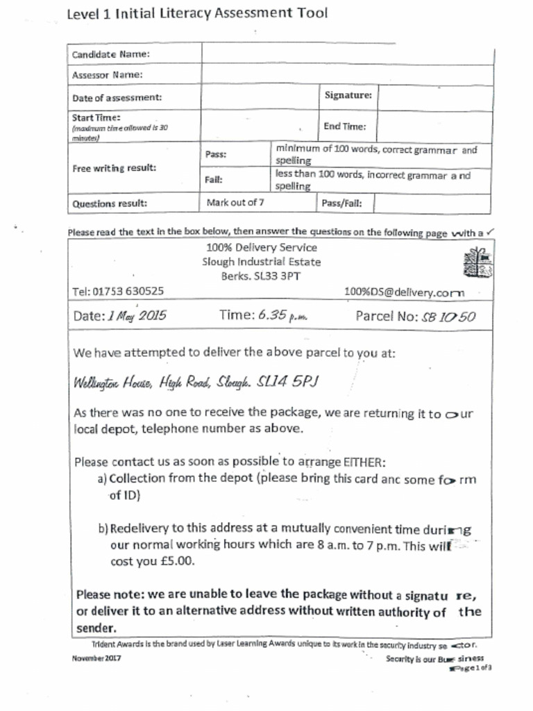 Initial Assesment Template | PDF