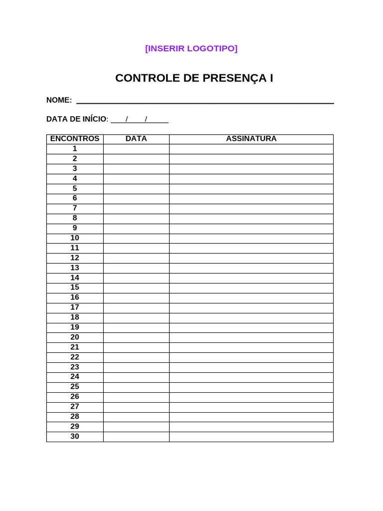 Controle de Presença de Encontros | PDF
