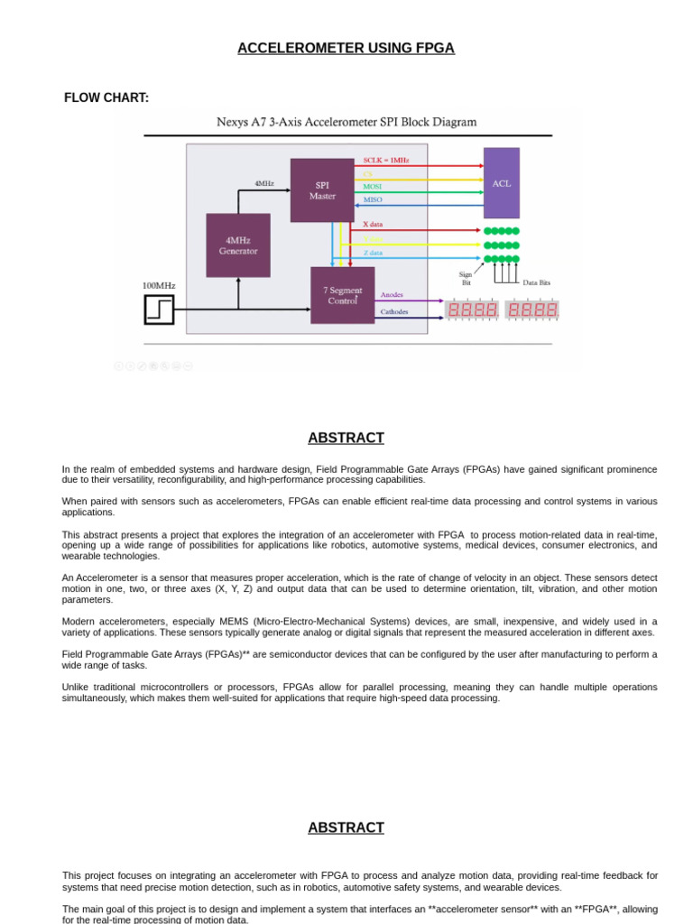 FPGA-Accelerometer Integration Project | PDF | Field Programmable Gate ...