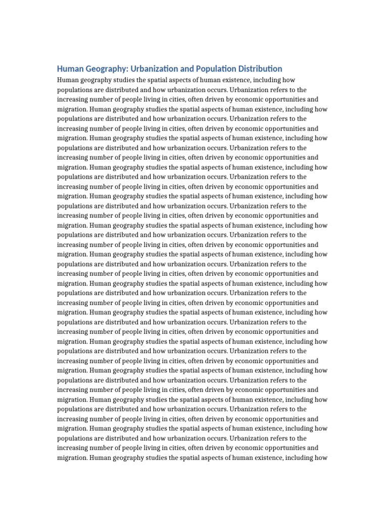 Urbanization and Population Trends | PDF | Urbanization | Geography