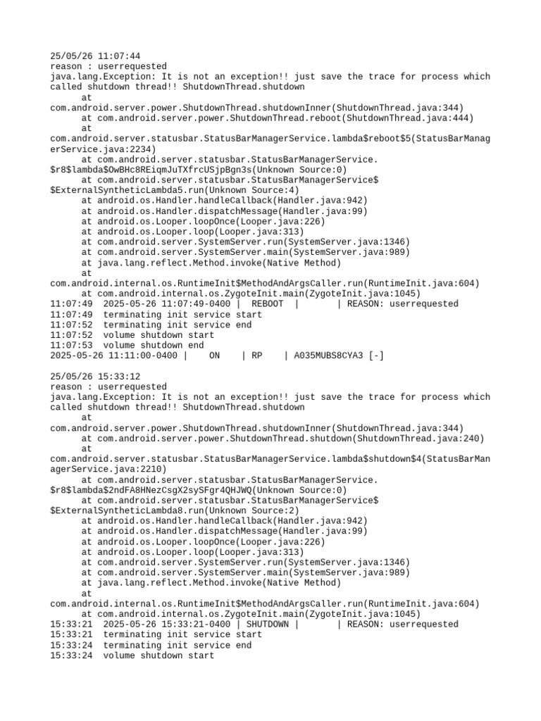 User-Requested Shutdown Trace Logs | PDF | Operating System Technology ...