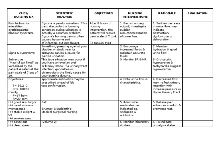 Nursing Considerations for Painful Urination
