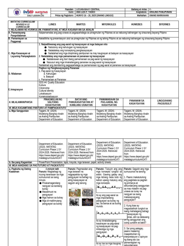 Q1 - Ap - DLL - Week 1 | PDF