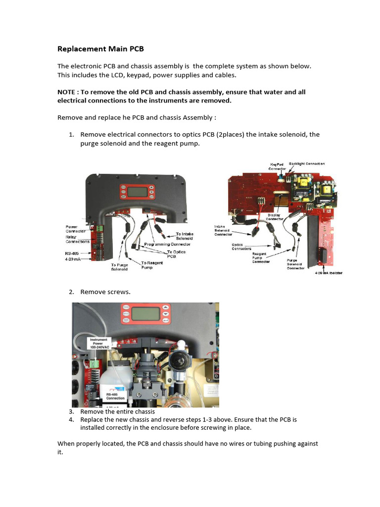 Replace Main PCB and Chassis Assembly | PDF