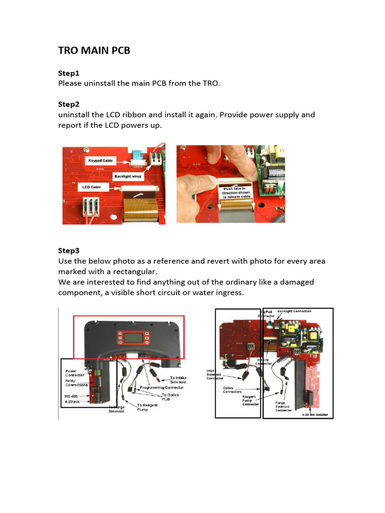TRO Main PCB Troubleshooting Guide | PDF