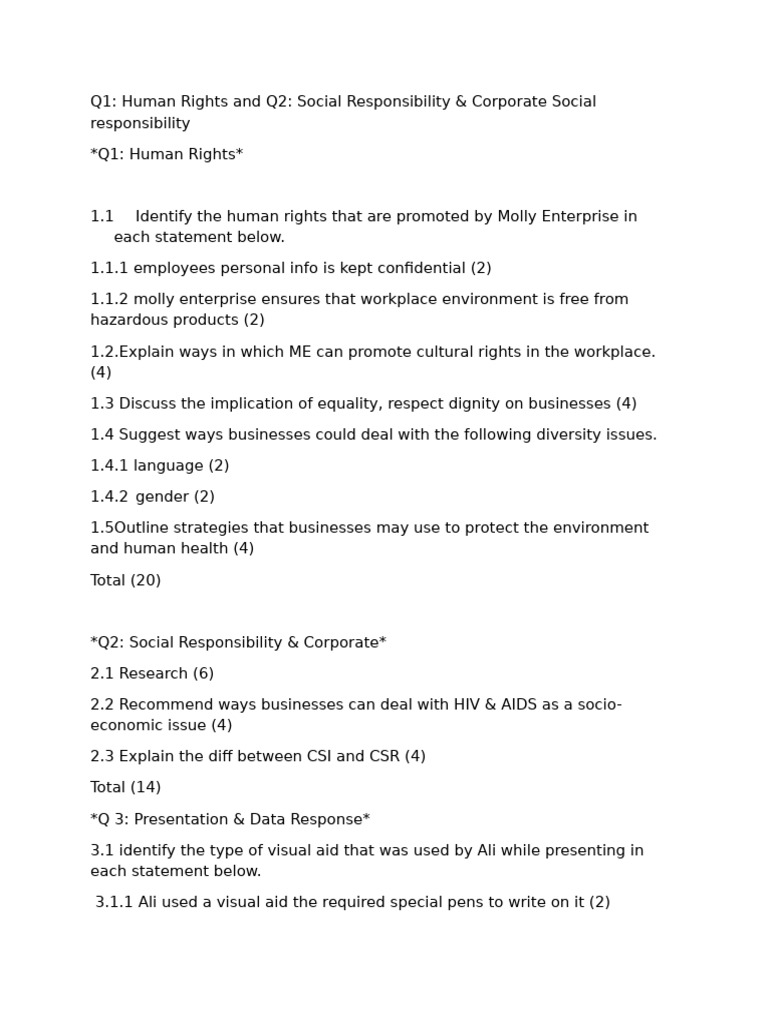 Human Rights and Corporate Social Responsibility | PDF