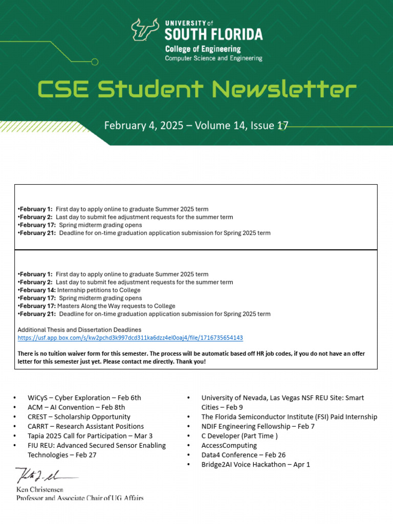 CSE Spring 2025 Newsletter Updates | PDF | Virtual Reality | Computing