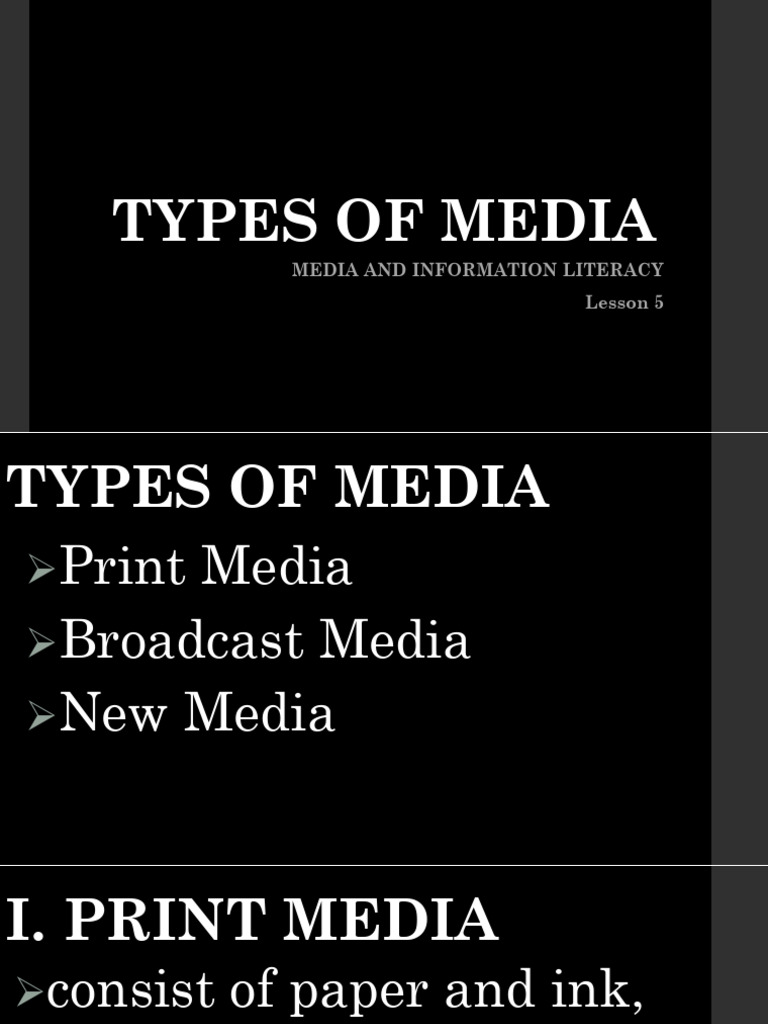 Overview of Media Types and Categories | PDF | Mass Media | Newspapers