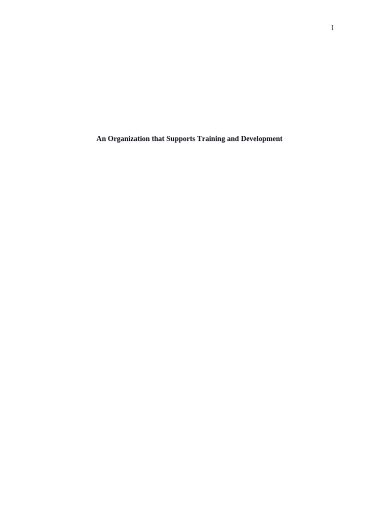 An Organization That Supports Training and Development | PDF | Sales ...