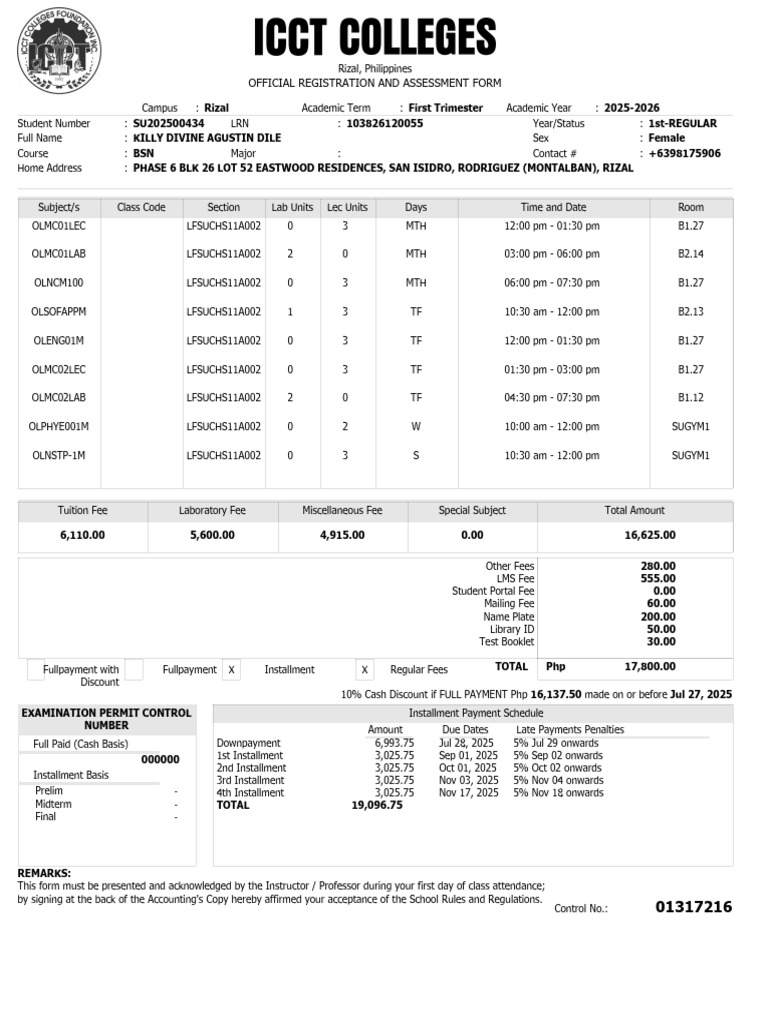 Monthly Tuition Fees for Grades 1-5 | PDF | Payments | Money