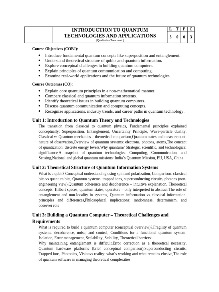 Introduction to Quantum Technologies | PDF | Quantum Mechanics ...