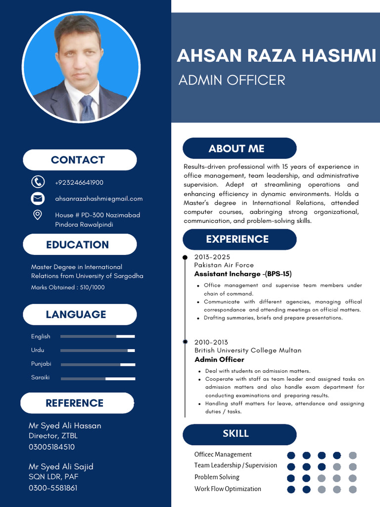 White Blue Simple Professional Curriculum Vitae Resume | PDF