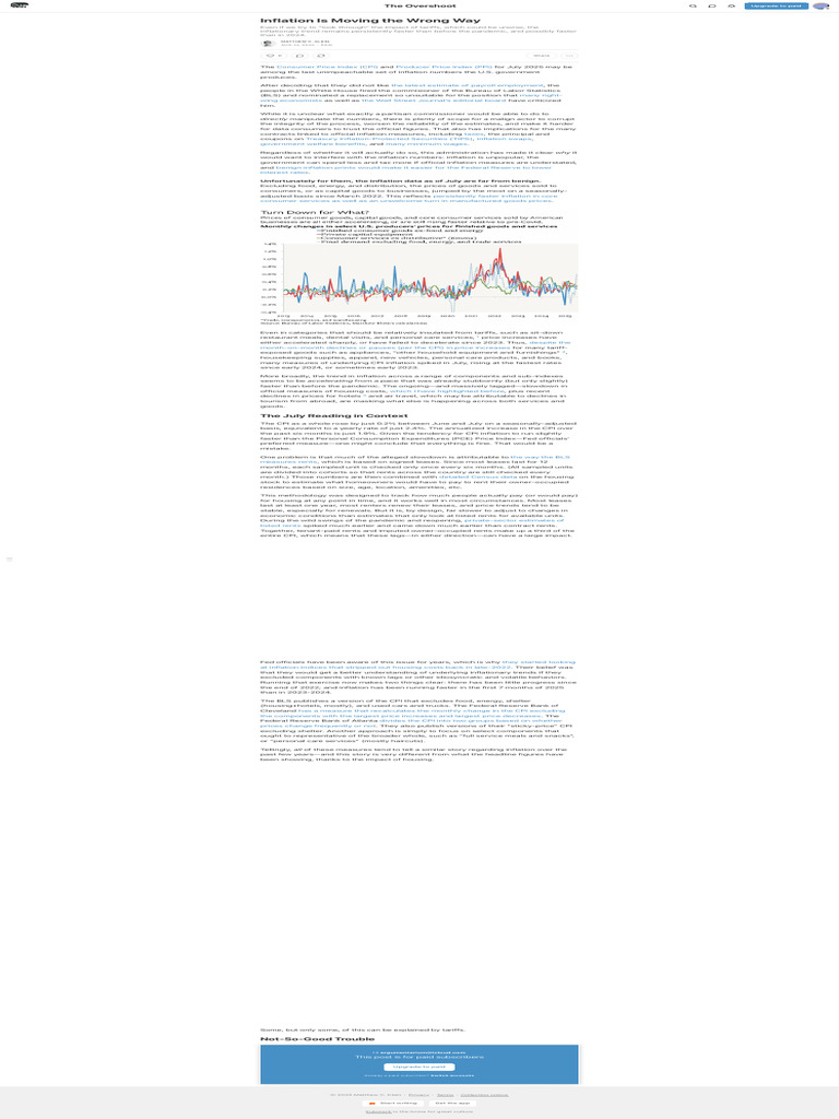 Inflation Is Moving The Wrong Way - by Matthew C. Klein | PDF ...