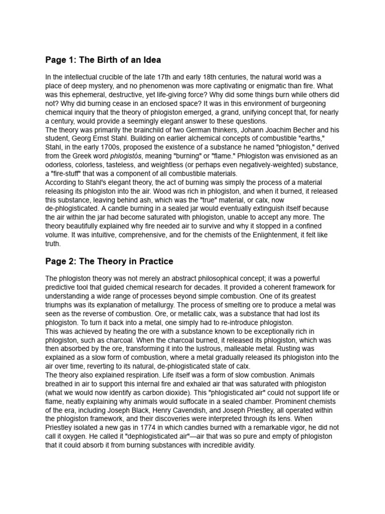 The Rise and Fall of Phlogiston Theory | PDF | Chemistry
