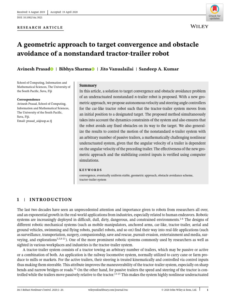 A Geometric Approach To Target Convergence and Obstacle Avoidance of A ...