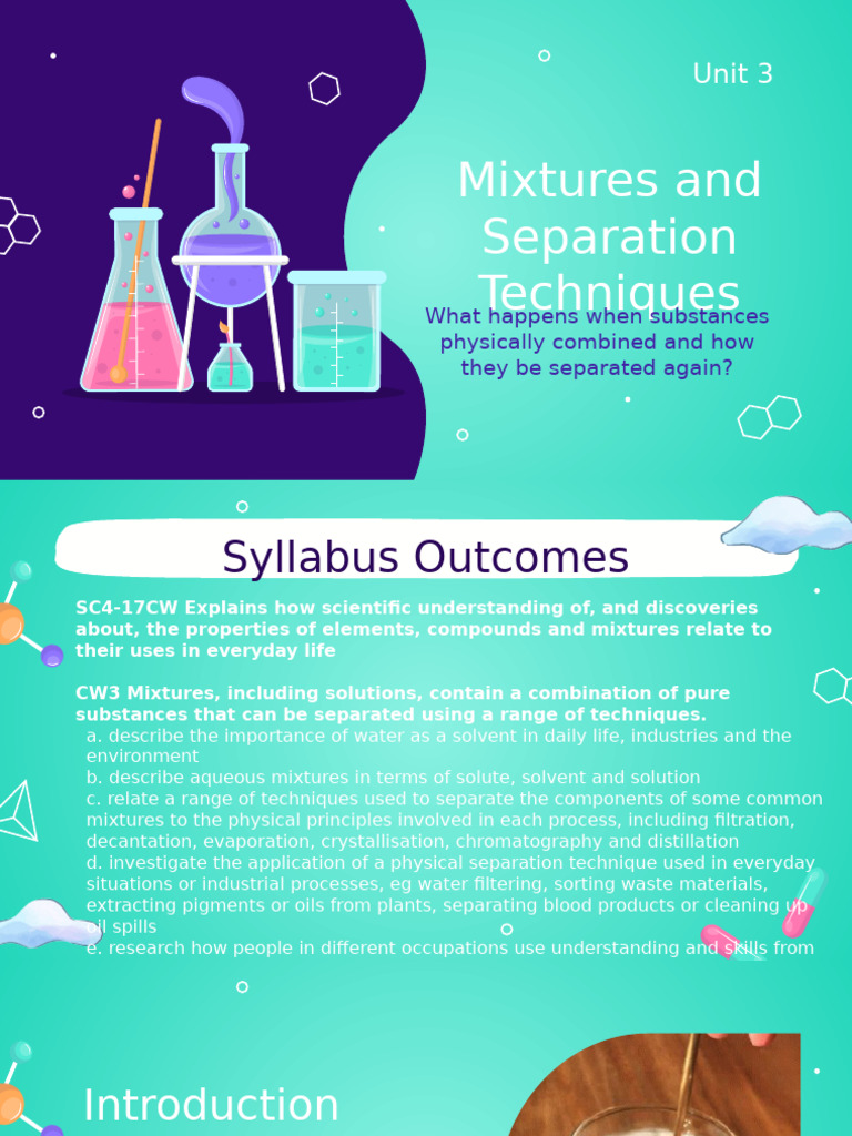 Everyday Mixtures and Separation Methods | PDF | Mixture | Filtration