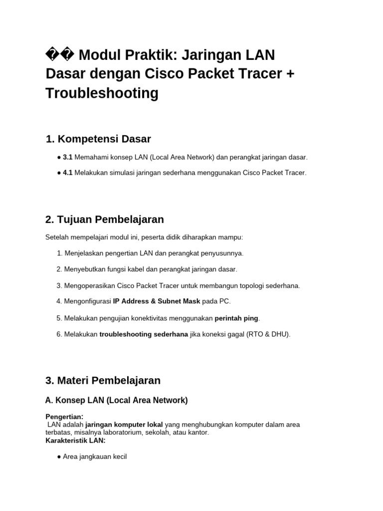 Praktik Jaringan LAN dengan Cisco | PDF