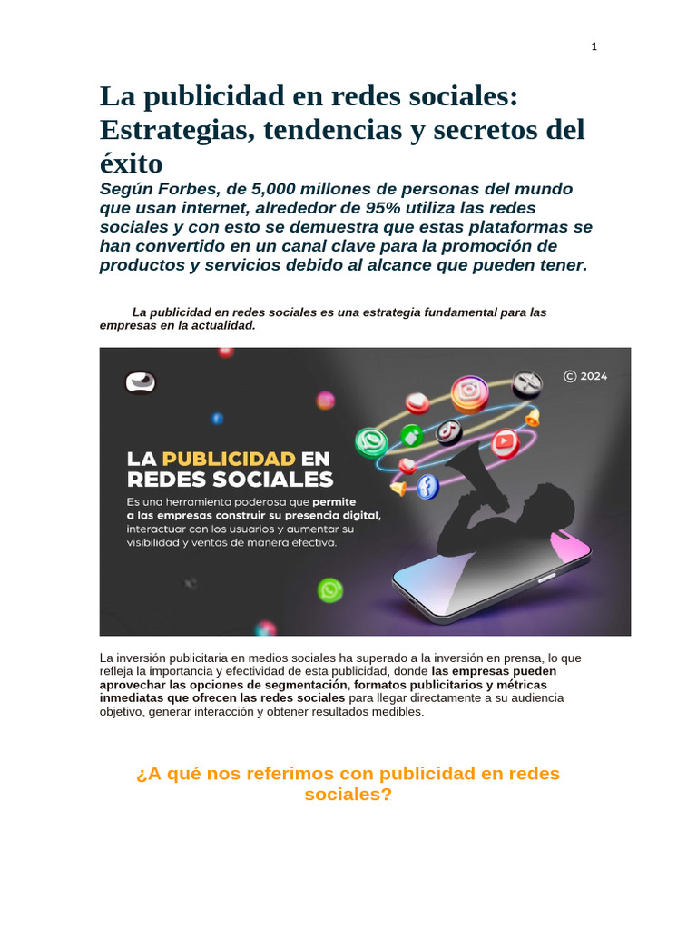 Estrategias de Publicidad en Redes Sociales | PDF | Publicidad | Facebook