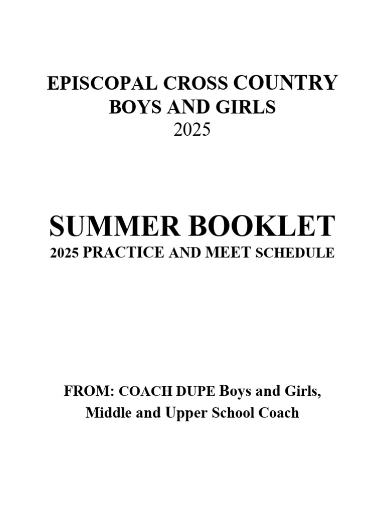 Episcopal Cross Country 2025 Schedule | PDF