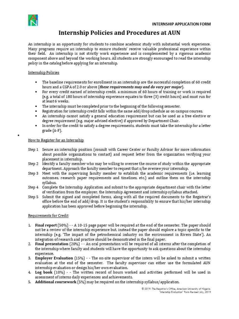 Internship Application and Evaluation Process | PDF | Internship | Job ...