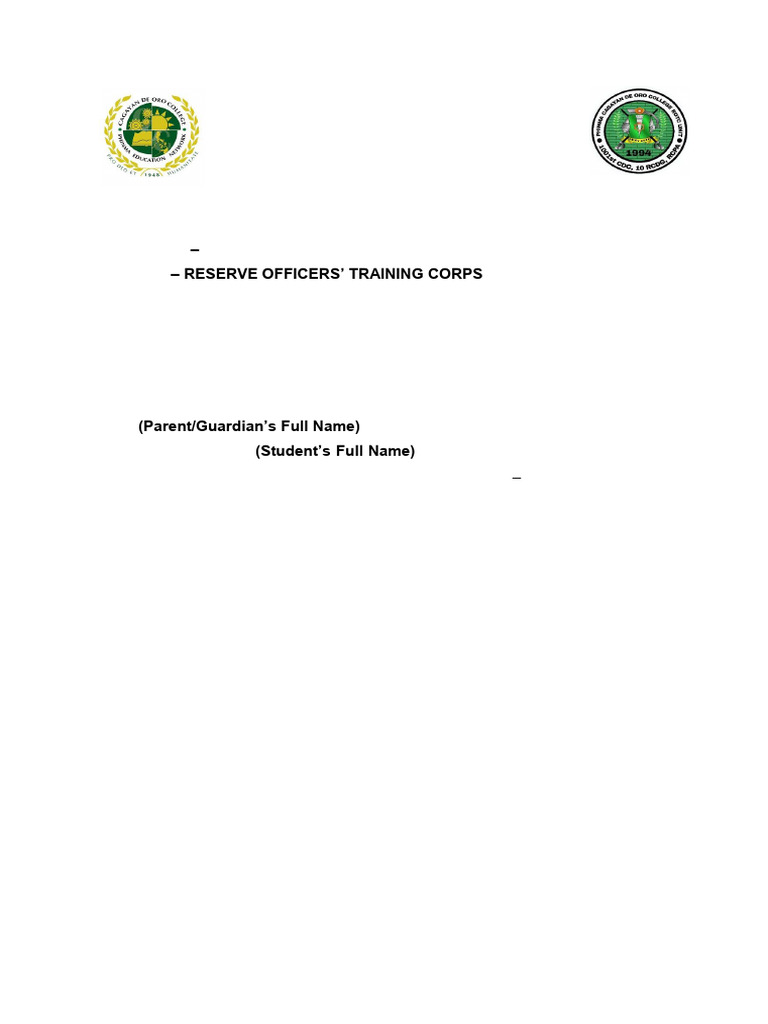 ROTC Parental Consent Form Template | PDF
