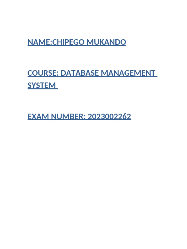 Database Management Assignment 1 | PDF | Database Design | Databases
