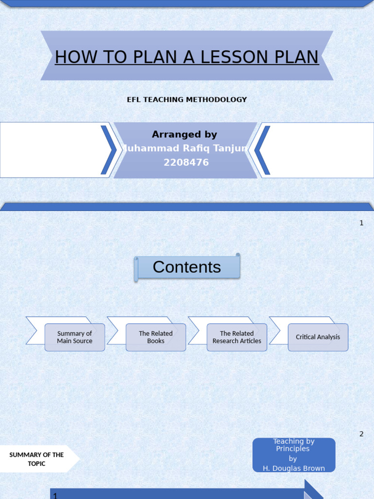 Effective EFL Lesson Planning Guide | PDF | Lesson Plan | Curriculum