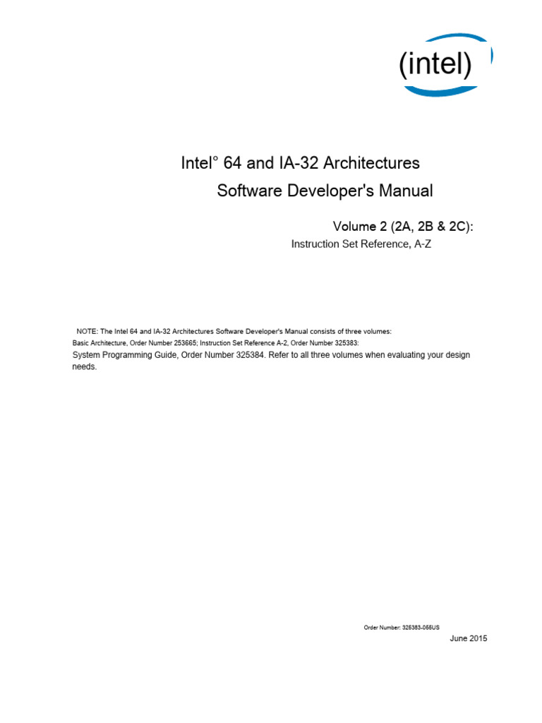 Referência do Conjunto de Instruções Intel | PDF | Unidade central de ...