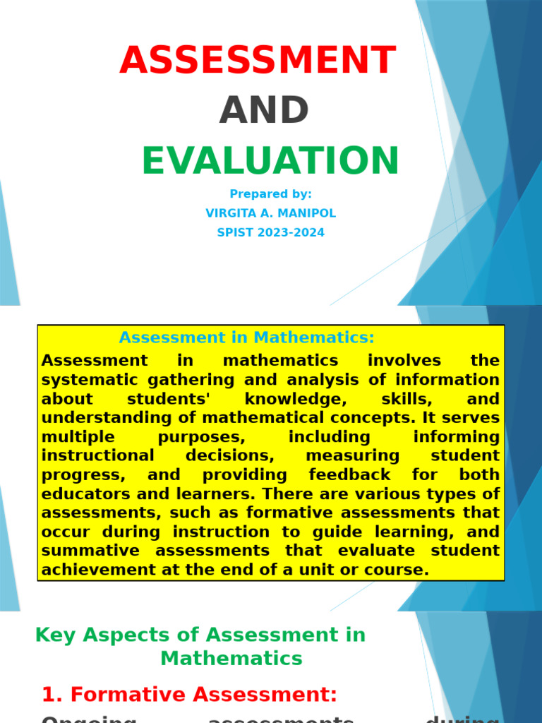 Mathematics Assessment and Evaluation Guide | PDF | Educational ...