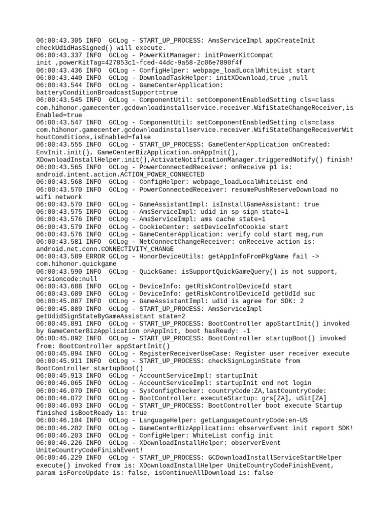 GameCenter Application Startup Log | PDF | Software Engineering ...