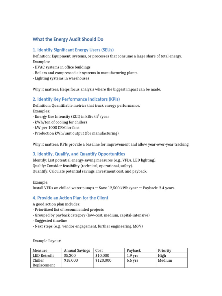 Energy Audit Process Overview | PDF