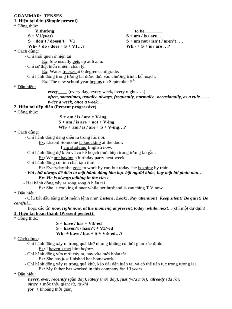 TENSES | PDF