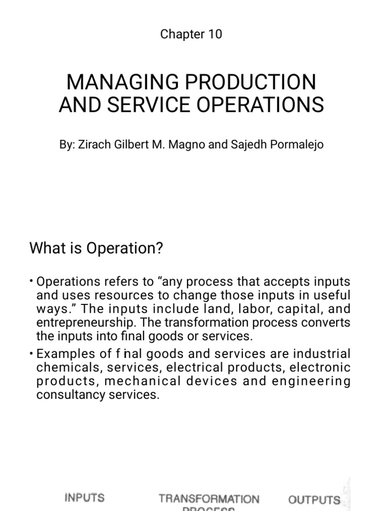 Operations Management Overview Guide | PDF | Inventory | Lean Manufacturing