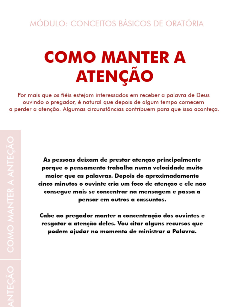 Técnicas para Manter a Atenção na Oratória | PDF | Pensamento