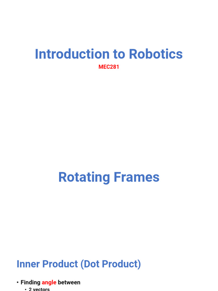 Robotics: Coordinate Systems & Rotations | PDF | Euclidean Vector ...
