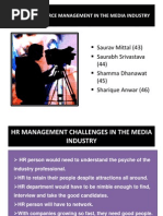 Download HRM Practices in Media Industry by Sharique Anwar SN90182898 doc pdf