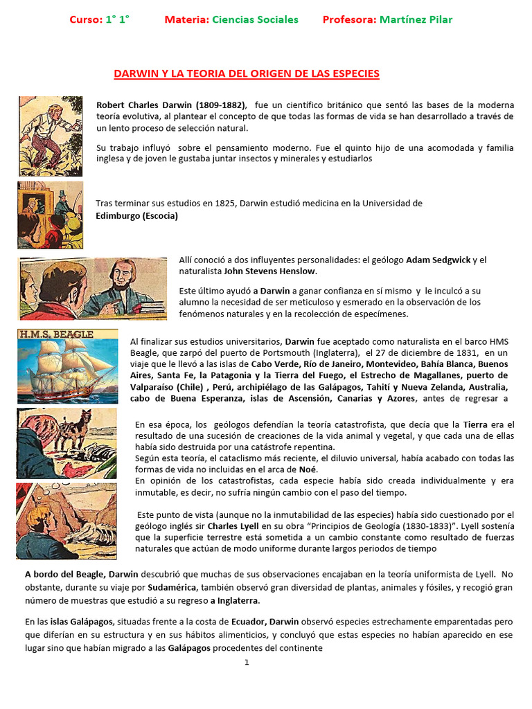 Teoría de la Evolución de Darwin | PDF | Charles Darwin | Seleccion natural