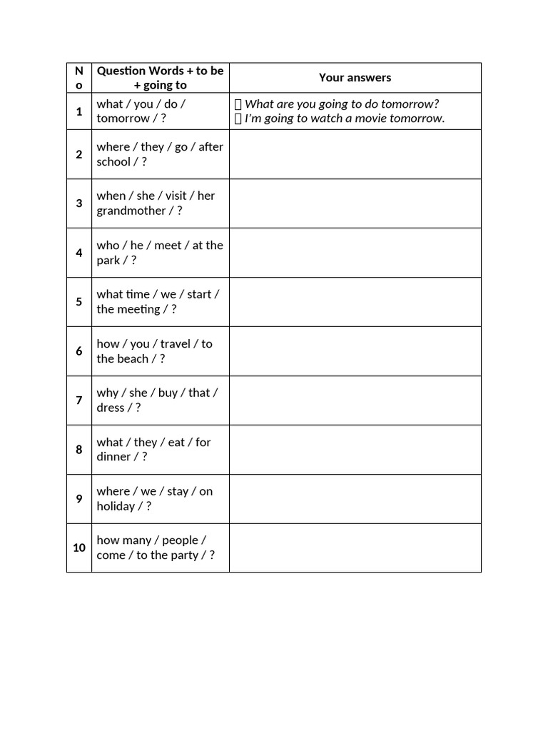 Question Words with 