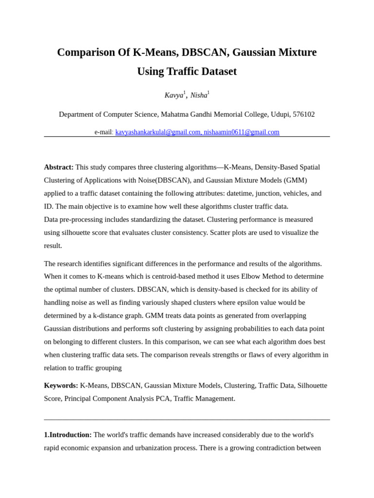 Comparison of Clustering Algo | PDF | Cluster Analysis | Principal ...