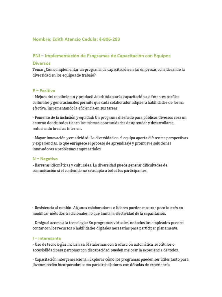 Nombre: Edith Atencio Cedula: 4-806-283: P Positivo | PDF