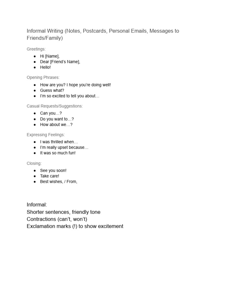 Informal Tips | PDF