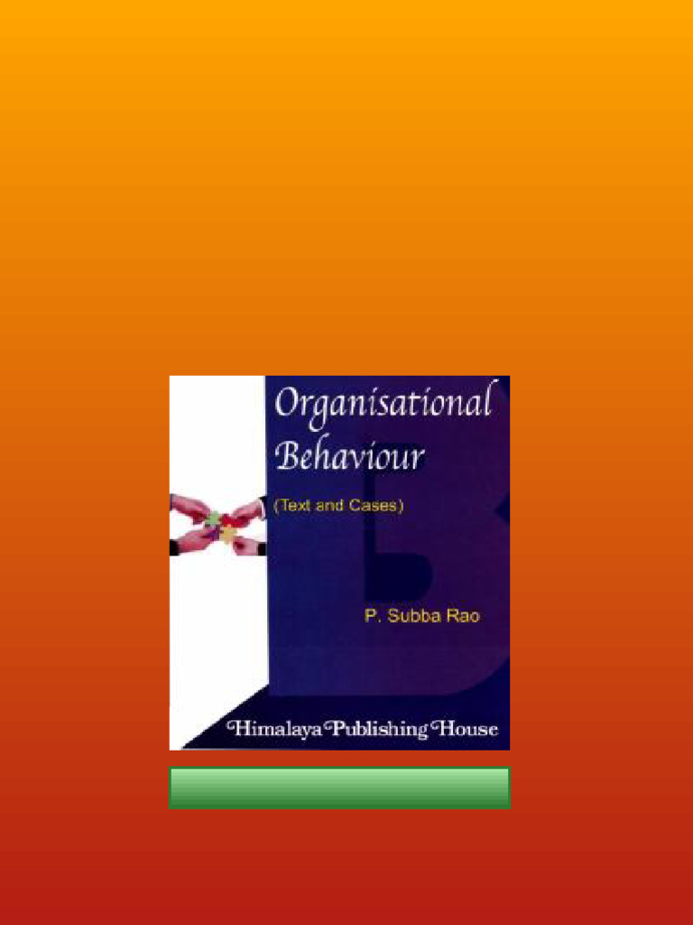 Organisational Behaviour 1st Edition P. Subba Rao PDF Download | PDF ...