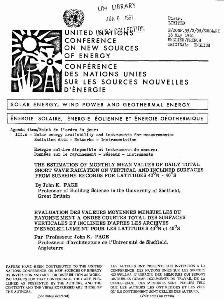 Monthly Solar Radiation Estimation Techniques | PDF