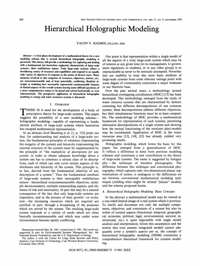 Hierarchical Holographic Modeling Theory | PDF | System | Conceptual Model