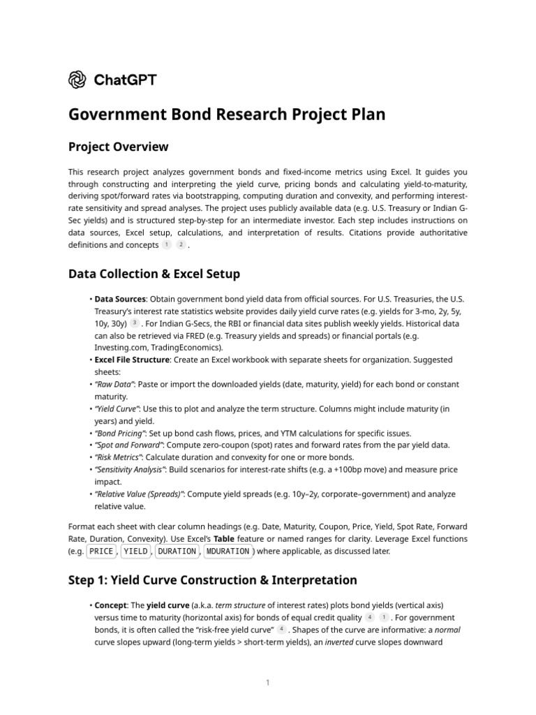 Government Bond Analysis Project Guide | PDF | Yield Curve | Yield ...