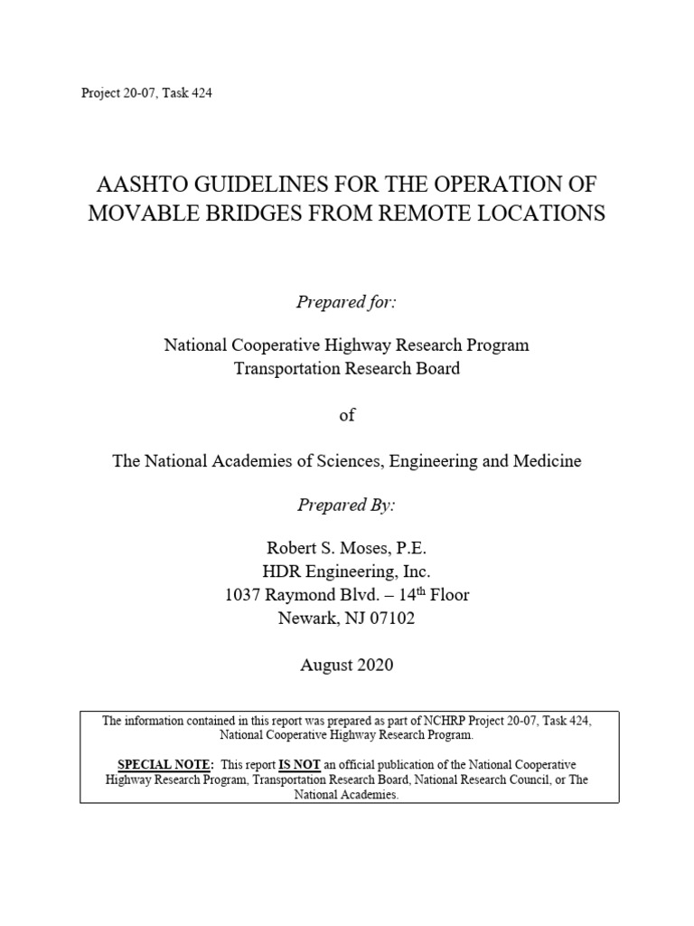 AASHTO Guidelines for Remote Bridge Operations | PDF | Computer ...