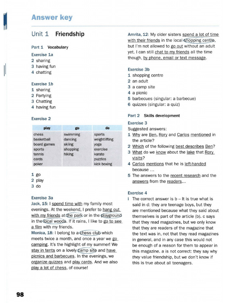 Key - Reading | PDF