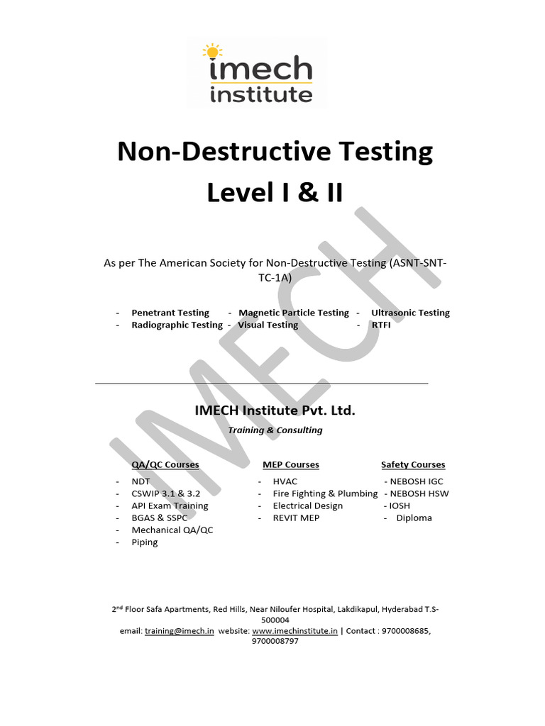 Non-Destructive Testing Methods Overview | PDF | Ferromagnetism | Magnetism