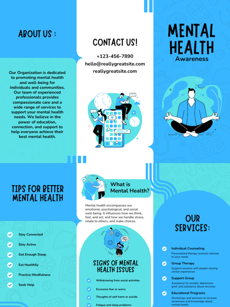 Pink Flat Mental Health Brochure | PDF | Mental Health | Psychotherapy